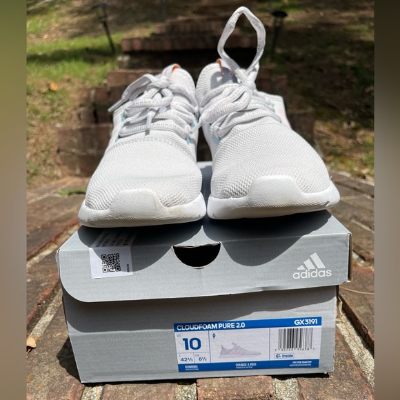 Women’s adidas CloudFoam Pure 2.0 Grey/Pink Size 10 - Picture 9 of 11